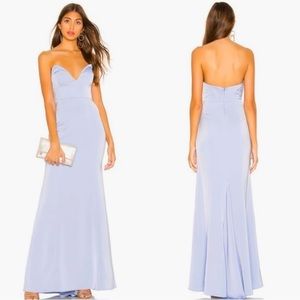 LOVERS + FRIENDS Pelagic Strapless Gown in Baby Blue